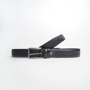 Finesse Crocodile Dyes Black Leather Belt For Men | Finesse