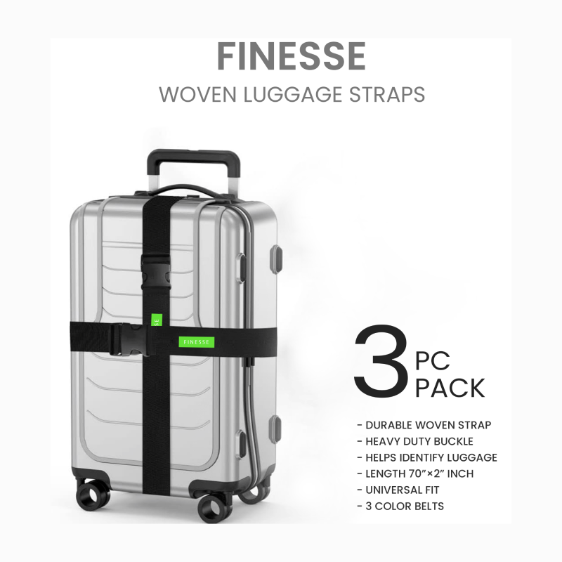 Finesse Adjustable Luggage Straps Universal Fit Finesse